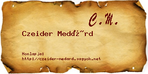 Czeider Medárd névjegykártya